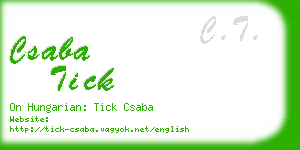 csaba tick business card